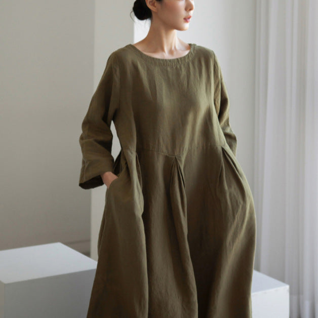 Damen lässiges Sommerkleid im A-Linien Schnitt mit 3/4 Ärmeln Drune