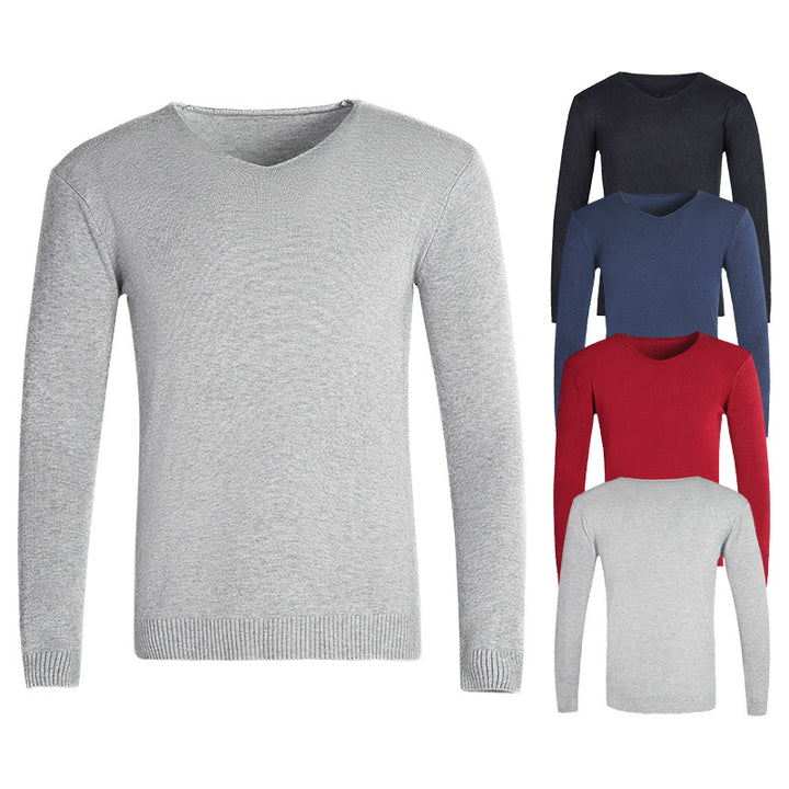 Herren nan feiner V-Ausschnitt-Pullover aus Baumwoll-Merino-Mix mit schmaler Silhouette Drune