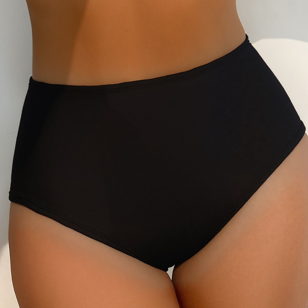 Damen Hochtaillierte Bikini-Hose mit vielseitigem Raffungselement und figurformendem Schnitt Drune