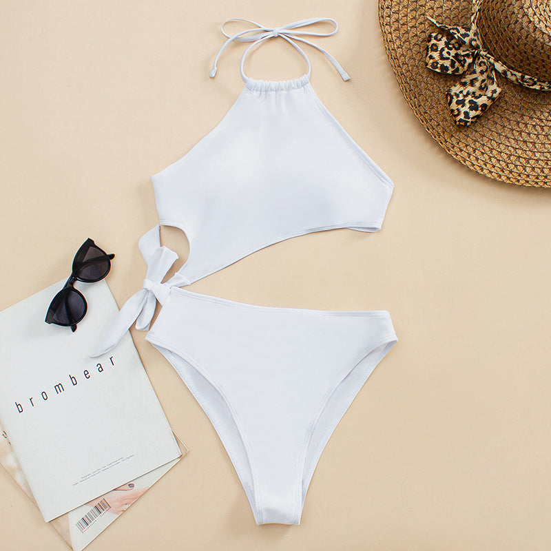 Damen Einteiliger Badeanzug mit asymmetrischem Schnitt und eleganten Details Drune