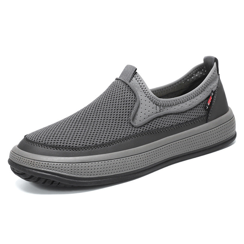 Herren nan atmungsaktiver Slip-On Mesh-Sneaker mit elastischem Einstieg und stoßdämpfender EVA-Plateausohle Drune