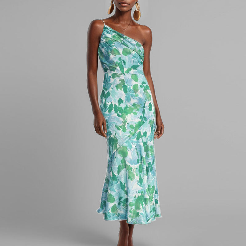 Damen Maxikleid mit schulterfreiem Design und elegantem Drapierungseffekt Drune