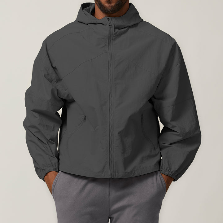 Herren Leichte Windjacke mit regulierbarem Kragen und seitlichen Reißverschlusstaschen Drune