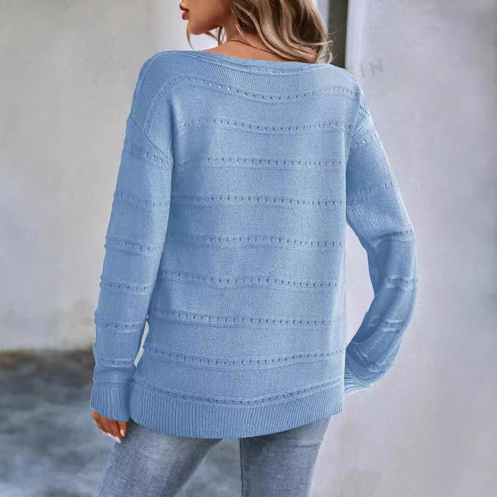 Damen Strickpullover mit luftiger Struktur und weit geschnittenem Design Drune