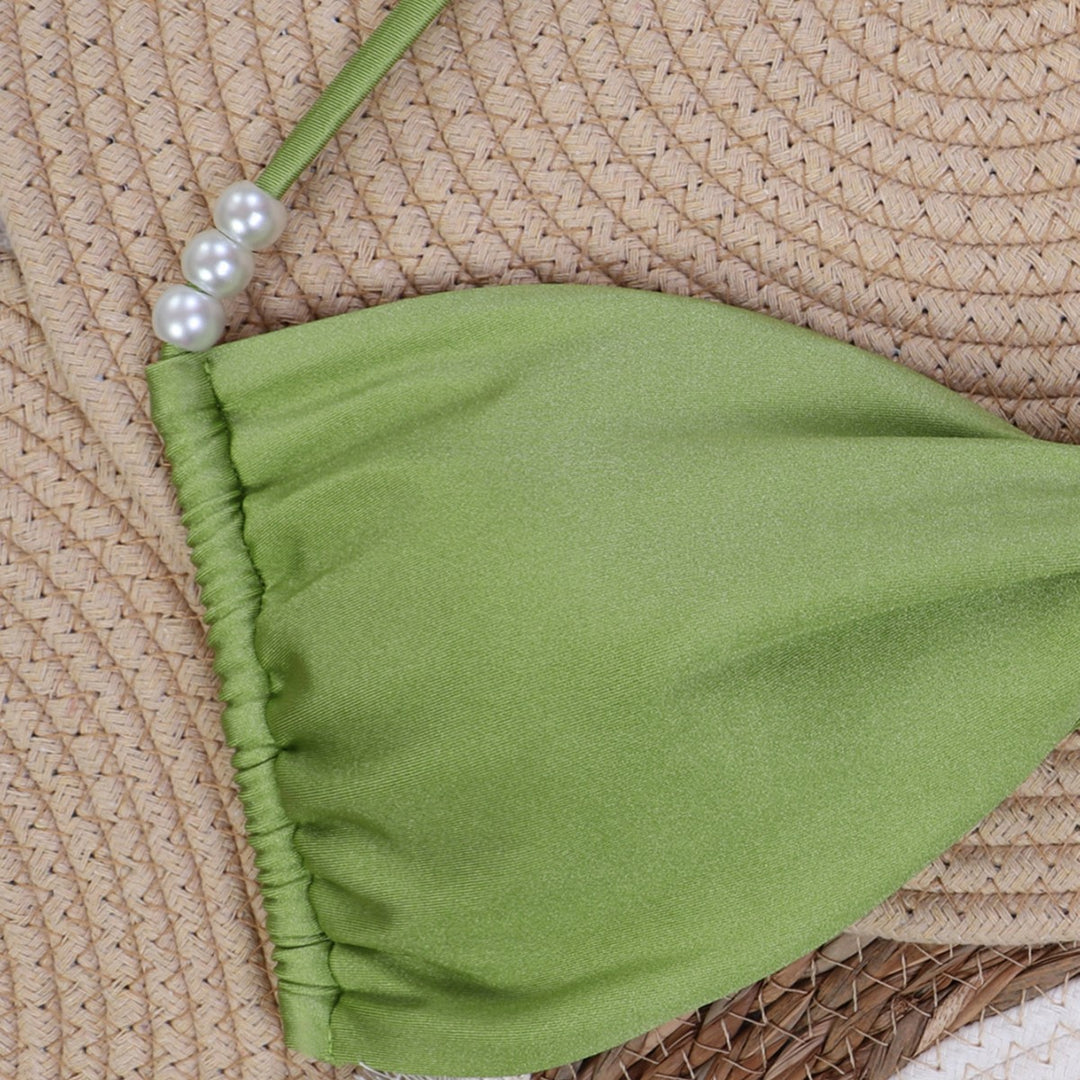 Damen Bandeau-Bikini mit eleganten Perlenschnüren Drune