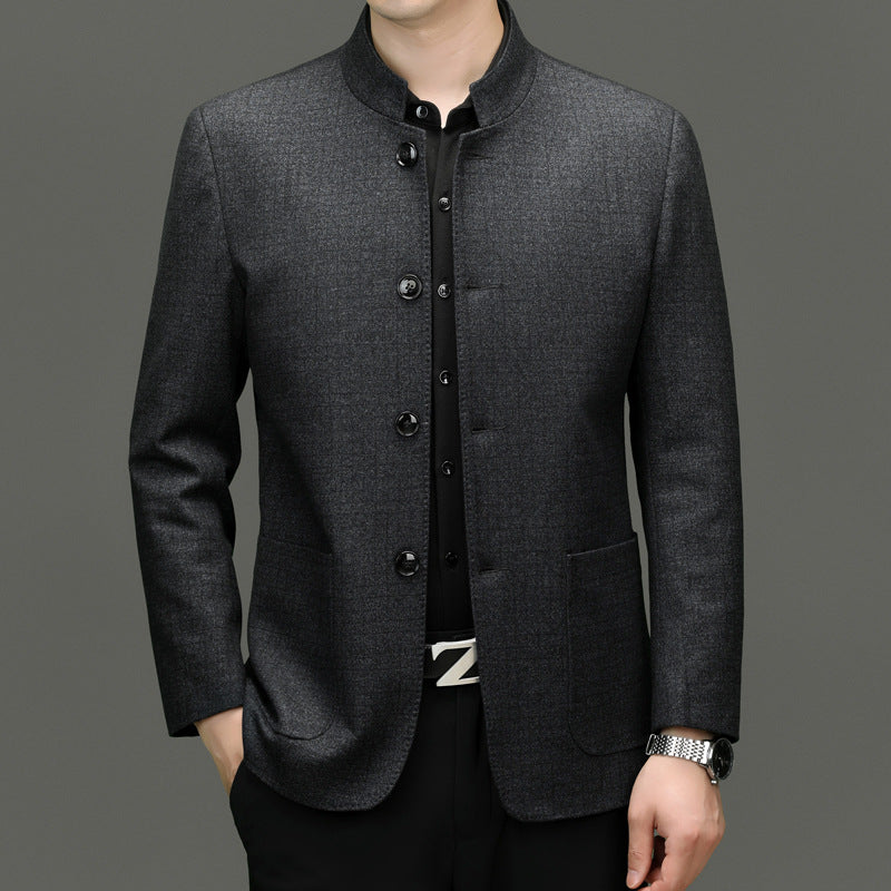 Herren modische Blazerjacke aus hochwertigem Stoff und elegantem Schnitt Drune