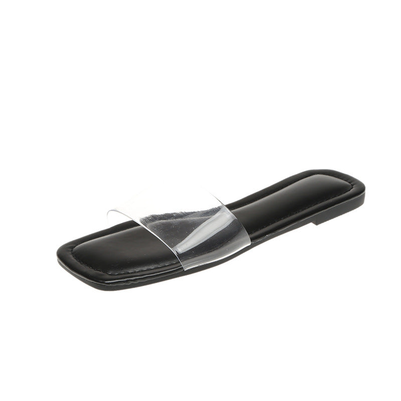 Damen Flache transparente Pantoletten mit ergonomischer Fußbett-Technologie Drune