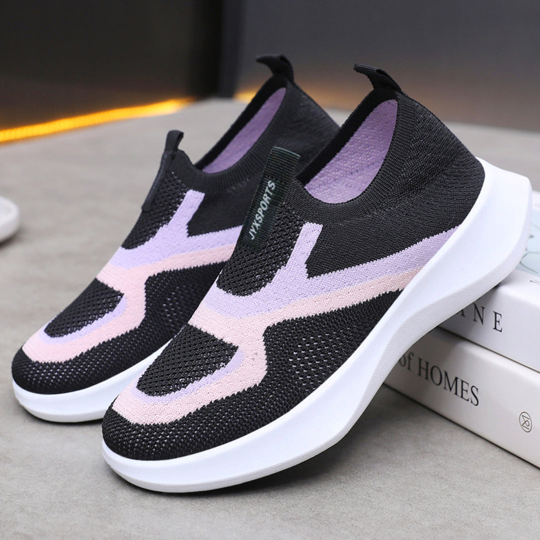 Damen nan nahtloser Strick-Sockensneaker mit elastischem Einstieg, atmungsaktiver Mesh-Struktur und leichter EVA-Dämpfung Drune