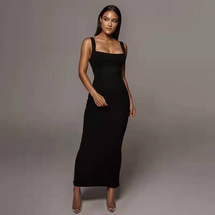 Damen Langärmliges Knielanges Strickkleid Drune
