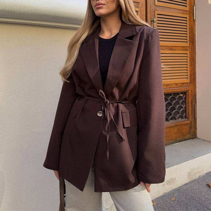 Damen modischer Blazer mit Gürtel Drune