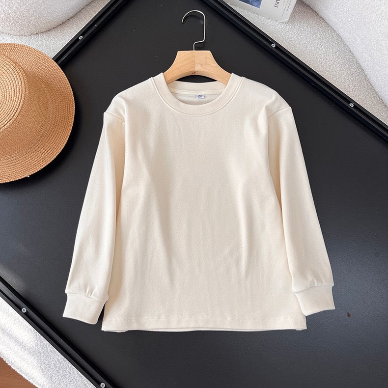Damen Bequemes Langarmshirt mit Rundhalsausschnitt Drune