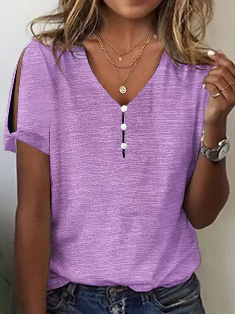 Damen Glitzernde V-Pullover Bluse Drune