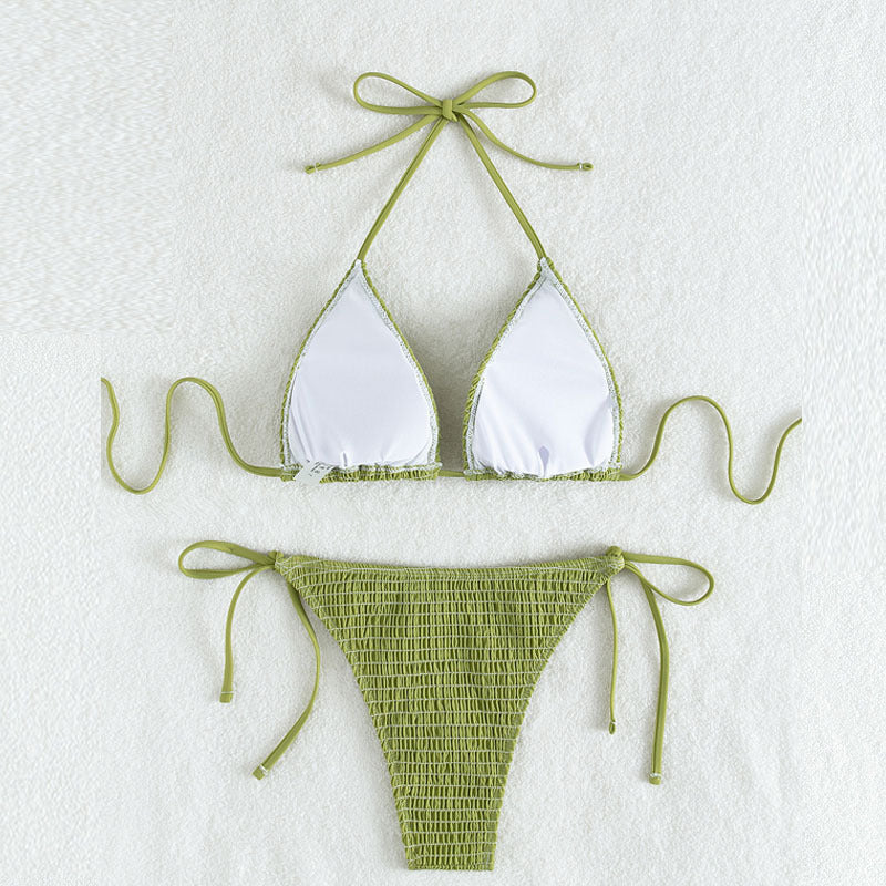 Damen Triangel-Bikini-Set mit schmalem Bund und verstellbaren Trägern Drune