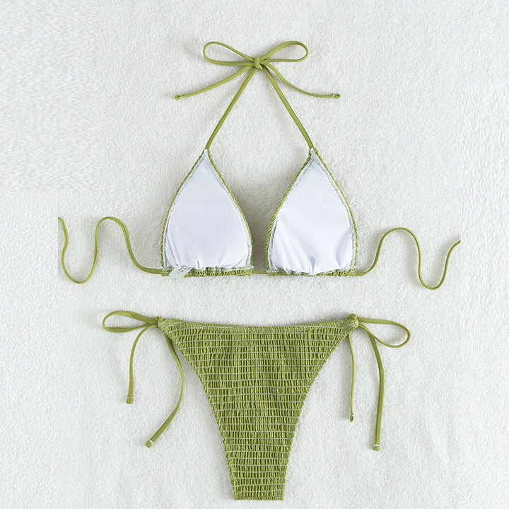 Damen Triangel-Bikini-Set mit schmalem Bund und verstellbaren Trägern Drune