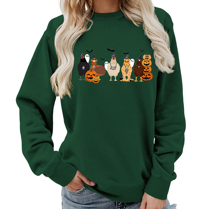 Damen Sweatshirt mit fröhlichem Halloween-Motiv Drune
