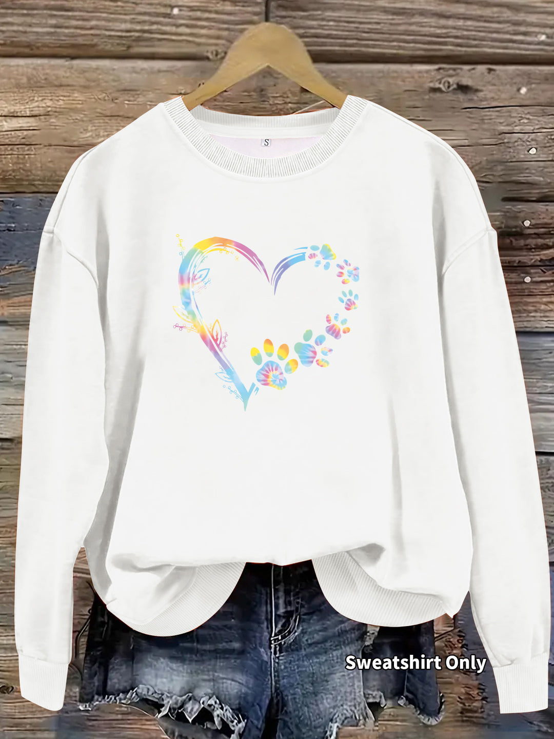 Damen Sweatshirt mit floralem Herzdesign und bequemer Passform Drune
