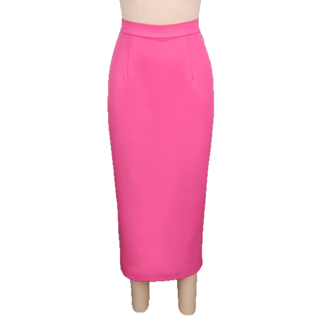 Damen eleganter Bleistiftrock mit hohem Bund und Taschendetails Drune