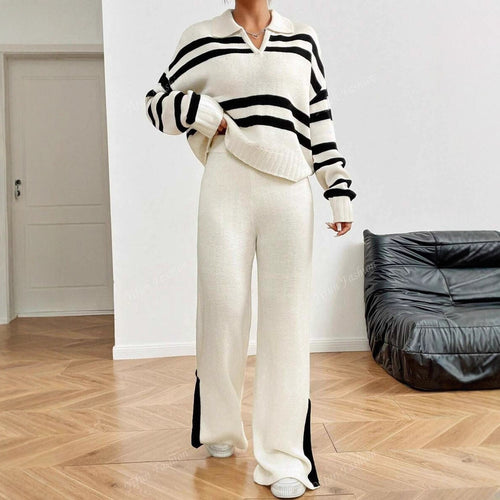 Damen Elegante und bequeme Strick-Casual-Set Drune