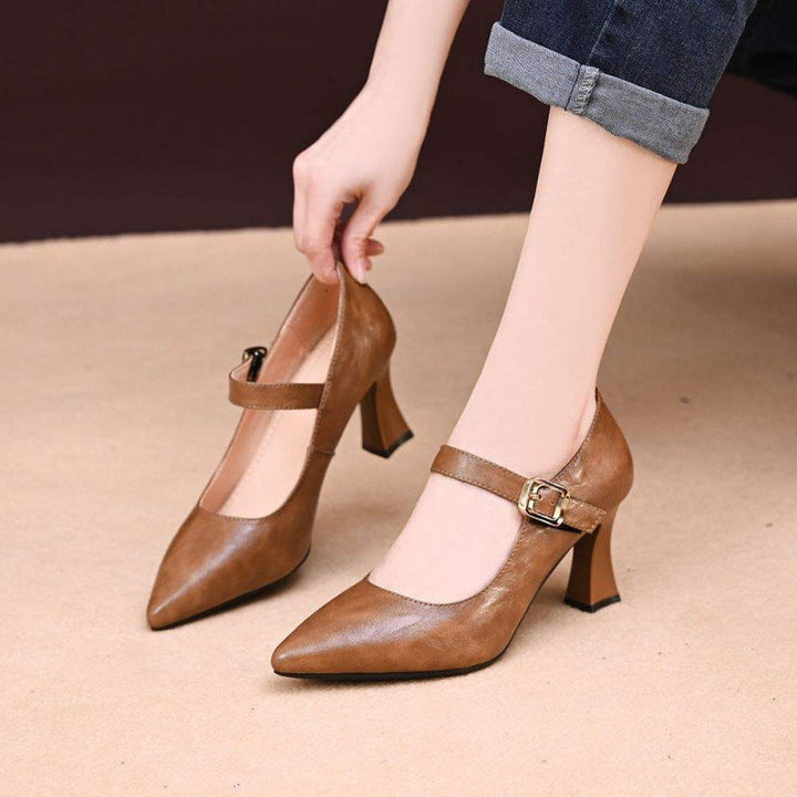 Damen Elegante Mary Jane Pumps mit dezentem Schnallen-Detail Drune