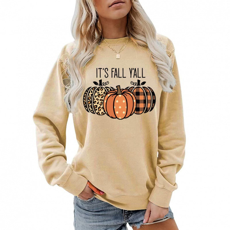 Damen Sweatshirt mit verspieltem Herbstmotiv und bequemer Passform Drune