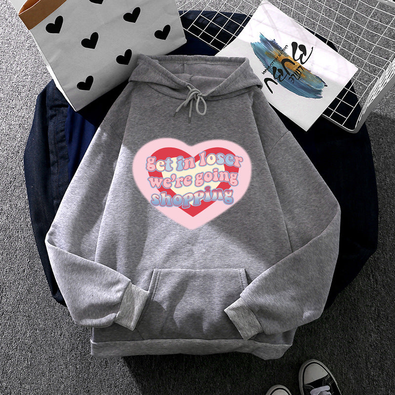 Damen Kuscheliger Kapuzenpullover mit kreativem Grafikdesign Drune
