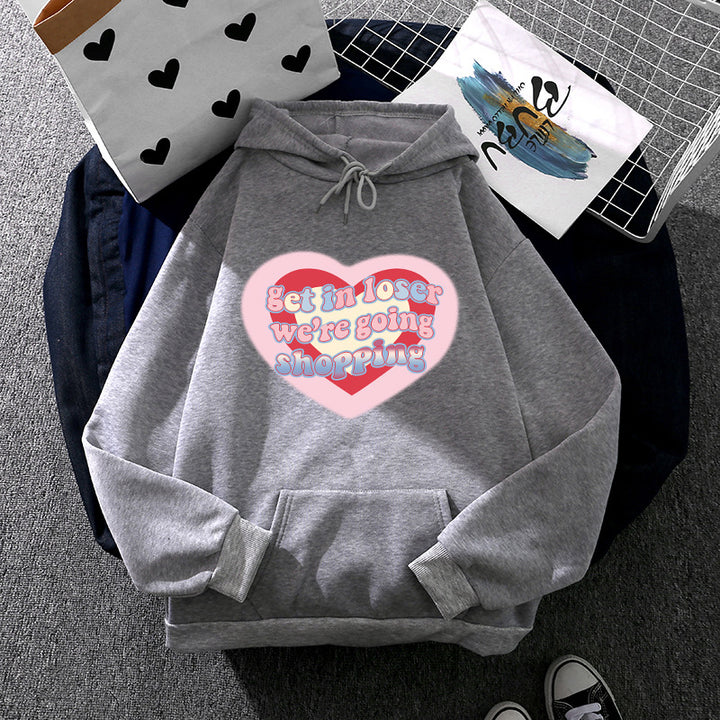 Damen Kuscheliger Kapuzenpullover mit kreativem Grafikdesign Drune