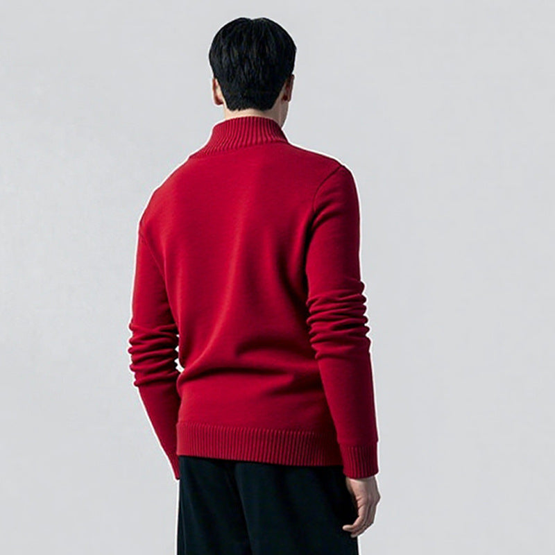 Herren eleganter Pullover mit modernem V-Ausschnitt und feinen Rippdetails Drune