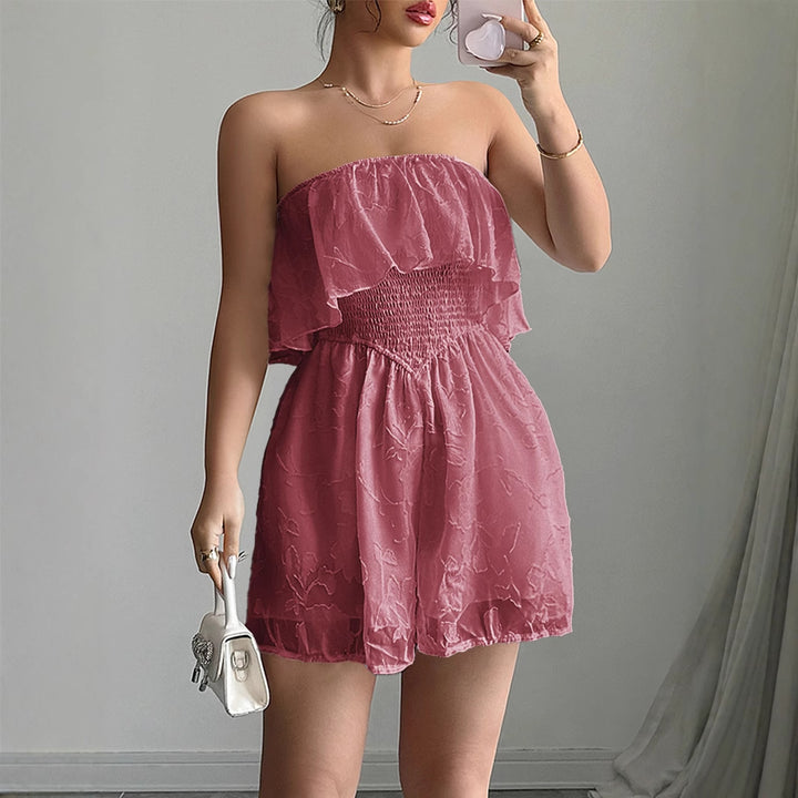 Damen Bandeau Jumpsuit mit Rüschendetails Drune