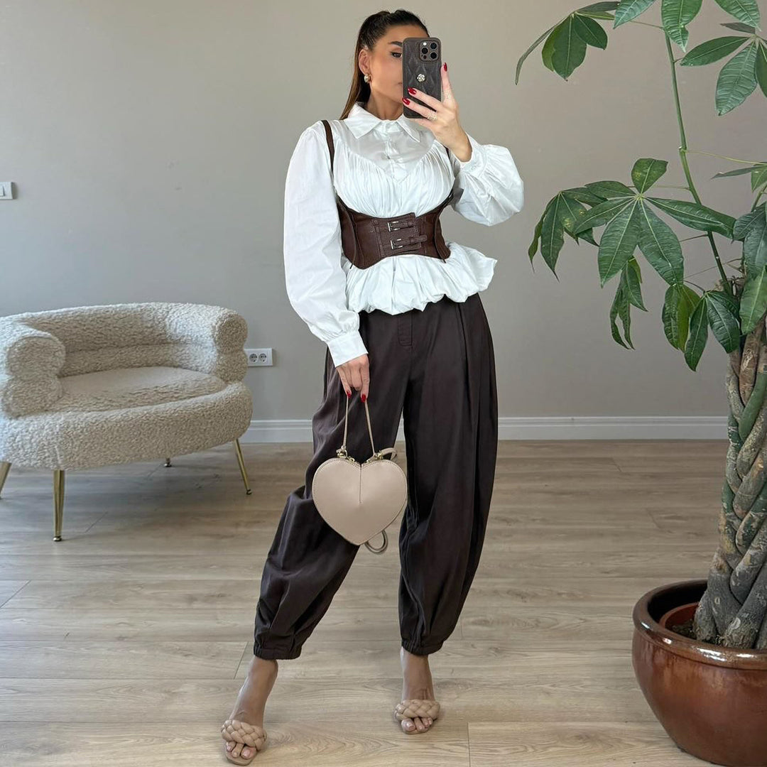 Damen Korselett-Corsettop mit dekorativen Schnallen Drune