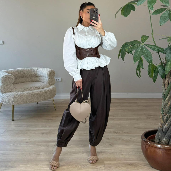 Damen Korselett-Corsettop mit dekorativen Schnallen Drune