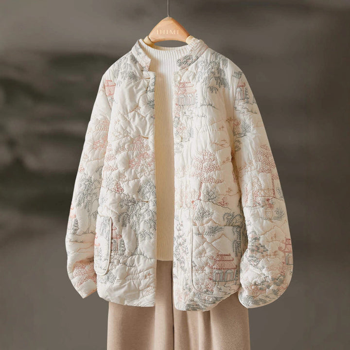 Damen Leichte gesteppte Jacke mit eleganten Stickereien Drune