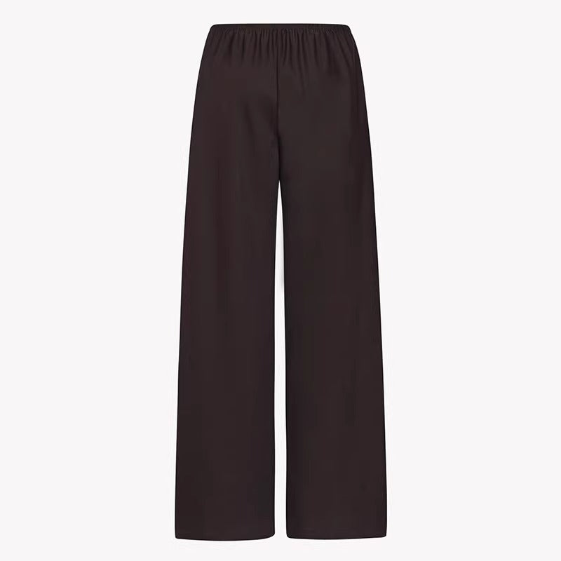 Damen weite Stoffhose mit elastischem Bund Drune