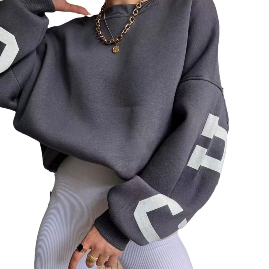 Damen Oversized Sweatshirt mit grafischen Akzenten Drune