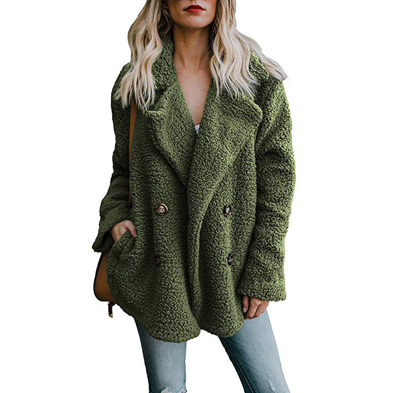 Damen kuschelige Bouclé-Jacke Drune
