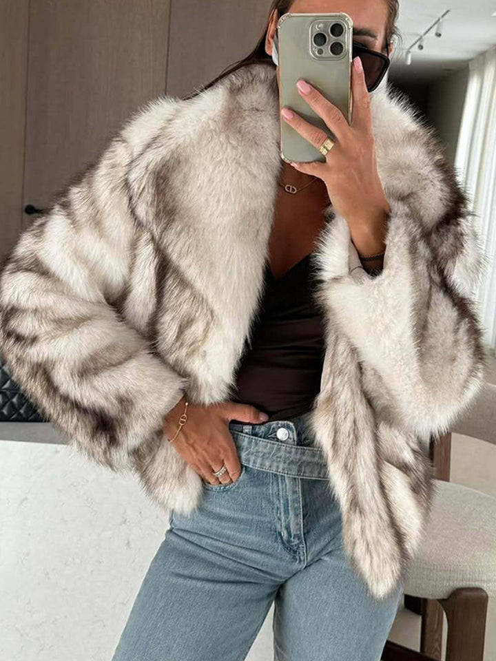 Damen elegante Kunstfelljacke Drune