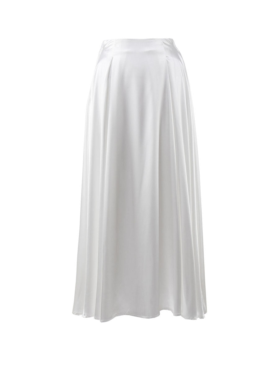 Damen Eleganter Maxirock aus fließendem Satin Drune