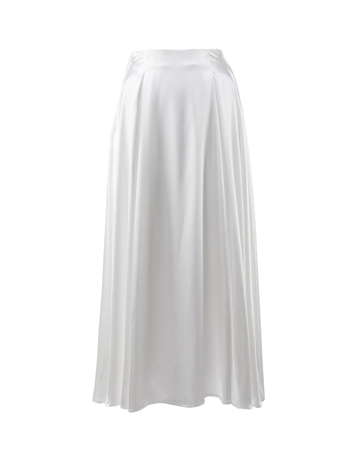 Damen Eleganter Maxirock aus fließendem Satin Drune
