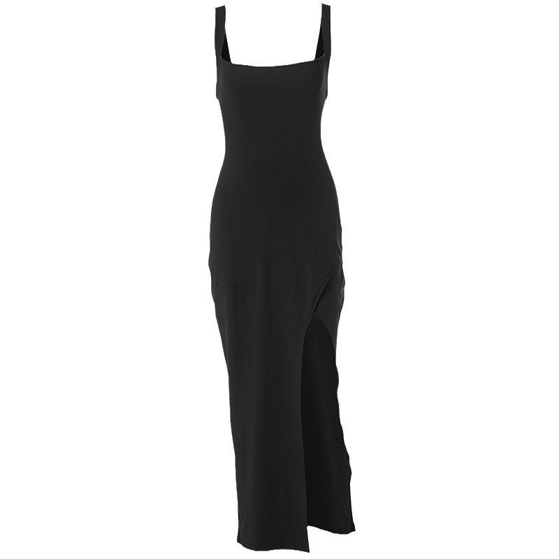 Damen Maxi-Kleid mit tiefem Schlitz und eleganter Silhouette Drune