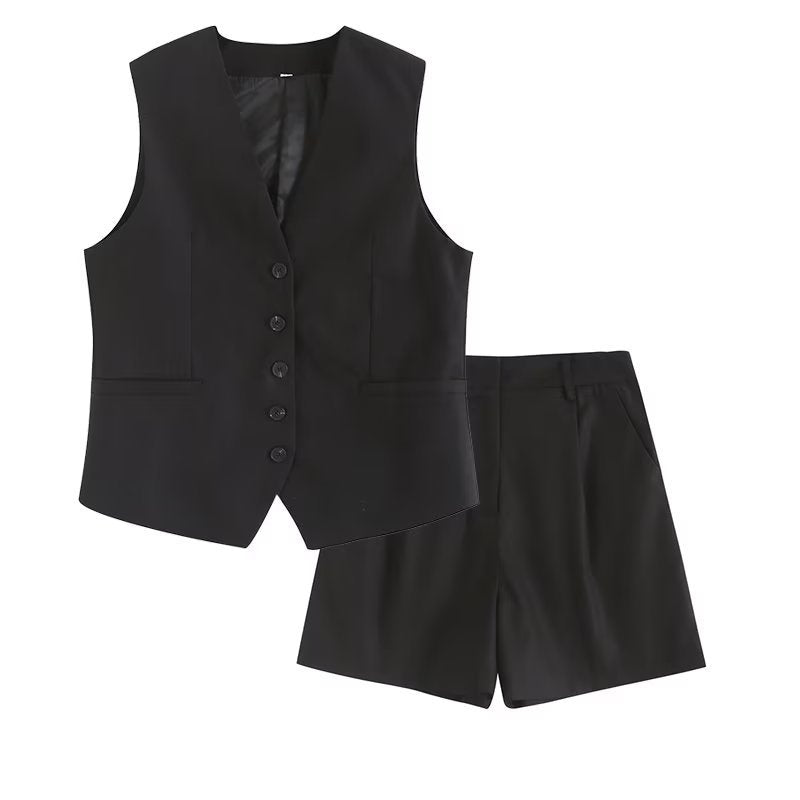 Drune | Lockere Weste Shorts Set