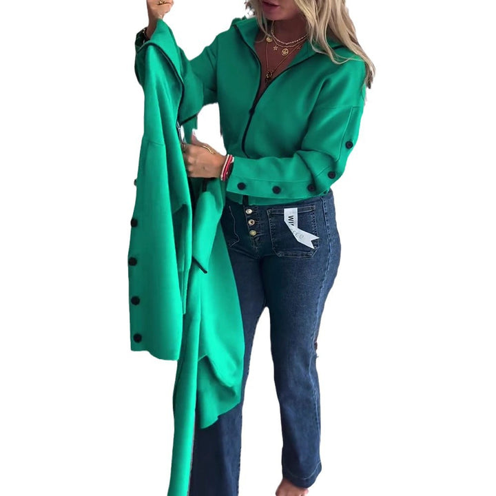 Damen lässige Strickjacke mit eleganten Knopfdetails Drune