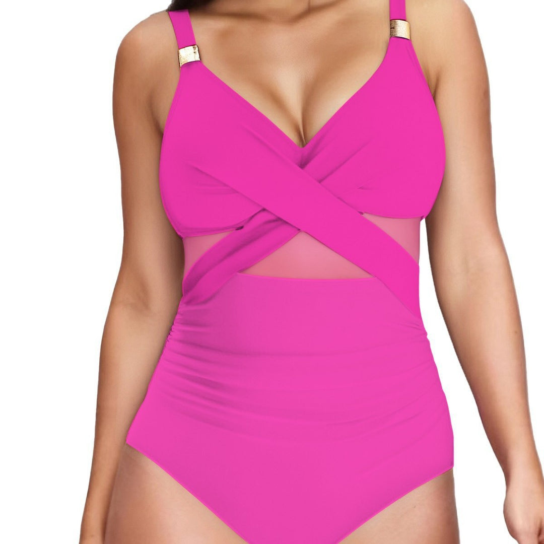 Damen Eleganter Einteiler mit transparenter Einsätzen Drune