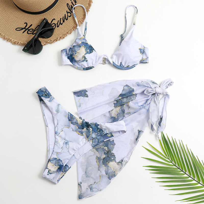 Damen Triangel-Bikini-Set mit elegantem Wickeltuch Drune
