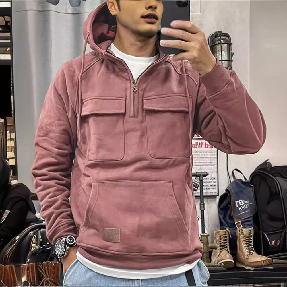 Herren Fleece Hoodie mit praktischem Reißverschluss und großen Taschen Drune