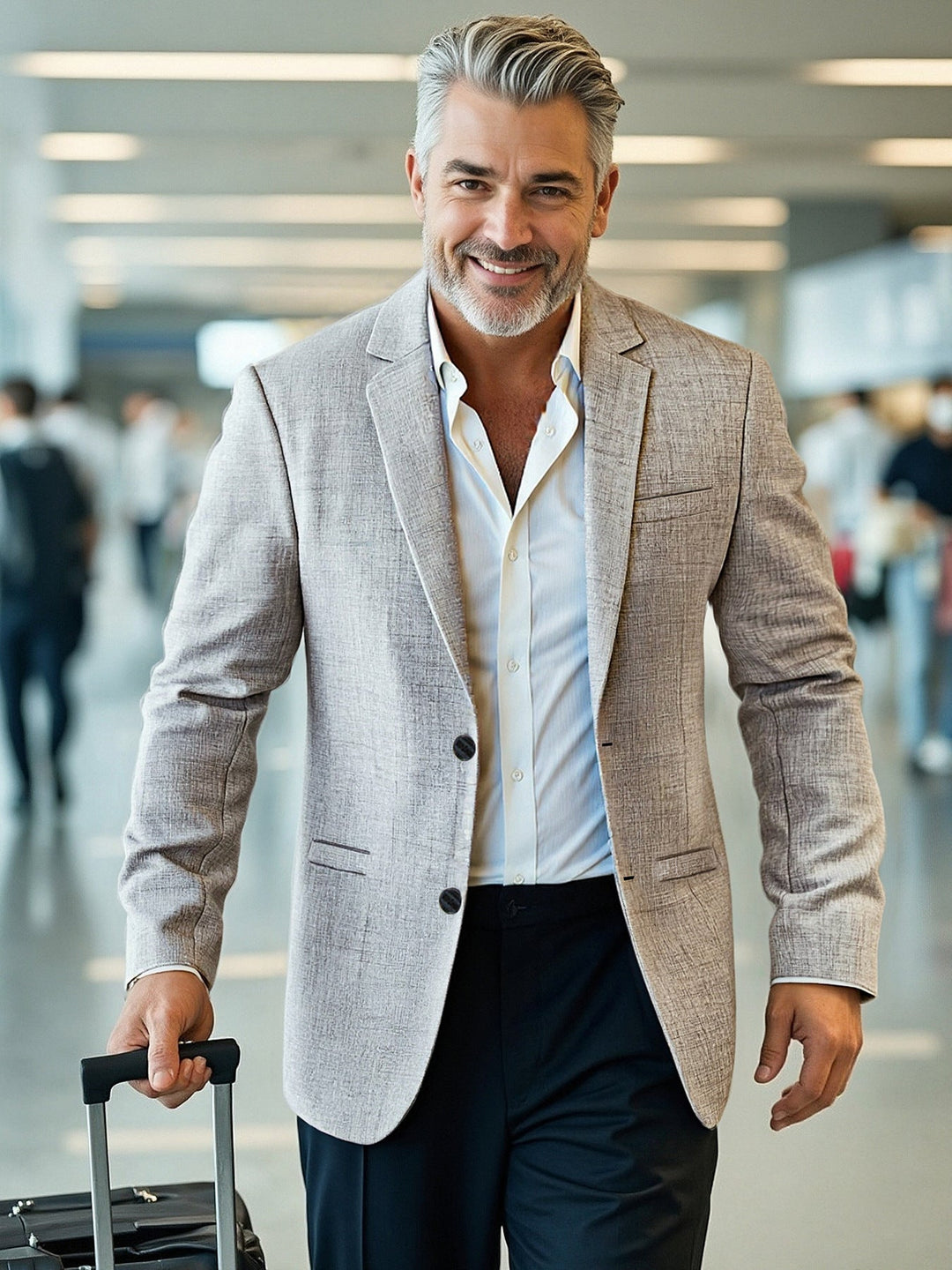 Herren eleganter, strukturierter Blazer mit modernem Schnitt Drune