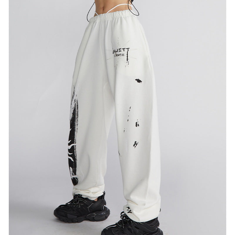 Damen Sweatpants mit modernem grafischem Print Drune