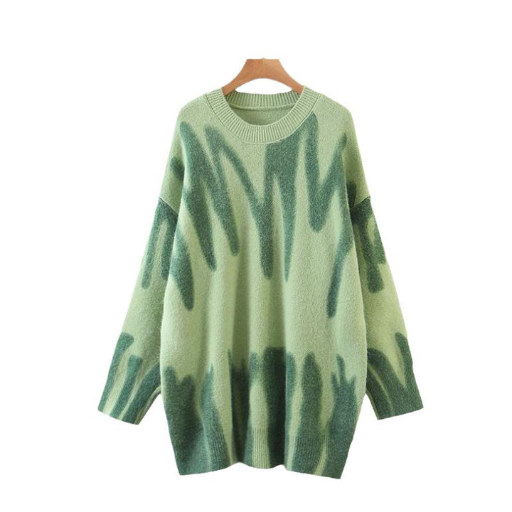Damen Oversized Pullover mit modernem Farbmustermix und lässigem Schnitt Drune