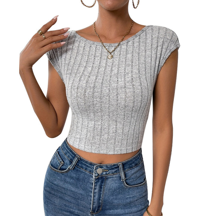 Damen Figurbetontes Ripp-Oberteil mit weichem Material Drune