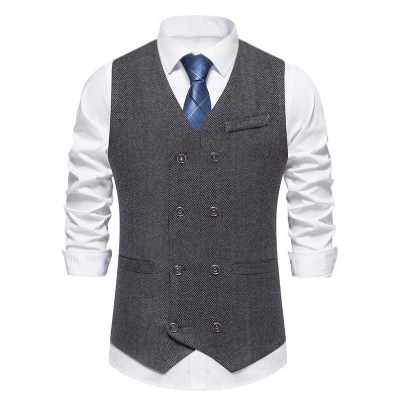 Herren elegante doppelreihige Weste Drune