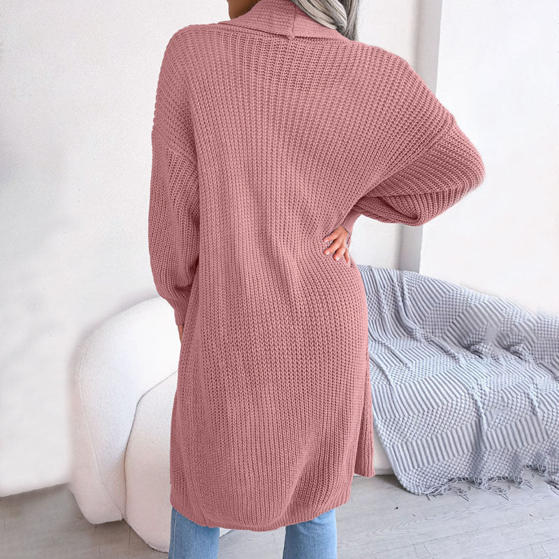 Drune | Einfarbige Strickjacke Für Elegante Outfits