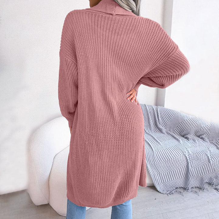 Drune | Einfarbige Strickjacke Für Elegante Outfits